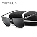 Pikkukuva 5 / 6: VEITHDIA Retro Alumiini-Magnesium-Merkki Aurinkolasit Miehille Polarisoivat Linssit Vintage Silmälasit Tarvikkeet Aurinkolasit Miehille 6623 Blu Original Package Blue