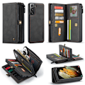 Pikkukuva 1 / 7: CaseMe Samsung Galaxy S21 Multi Wallet Retro (MUSTA) Black