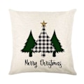 Miniatyrbilde 6 av 6: Juleputetrekk 45 x 45 cm, sett med 4 julefine linputetrekk KLB
