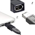 Pikkukuva 6 / 8: FireWire IEEE 1394 tyyppi A 400 6-nastainen naaras - 1394 tyyppi B 800 9-nastainen