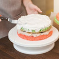Miniatyrbilde 8 av 8: Kake dreieskive kakeplate roterende kake stativ sett med 88 med rustfritt stål