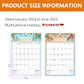 Miniatyrbillede 2 af 7: Vægkalender A512\" x 16,9\", jan 2024. jun 2025, lodret