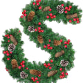 Miniatyrbillede 1 af 5: Julekrans med 50 farvede lys 9ft kunstig julekrans kunstig