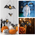 Miniatyrbillede 5 af 5: Halloween flagermus vedhæng udendørs LED lanterne, simulation flagermus flammefri lys, harpiks hængende lampe til fest dekoration forsyninger (farve: 1 stk)