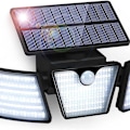 Miniatyrbillede 1 af 5: Udendørs solcellelampe bevægelsessensor 265 LED solcellelampe IP65 vandtæt 3 hoveder 36