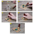 Miniatyrbilde 2 av 5: Vosskje med treskaft for forseglingstempel for voksforseglingstempel