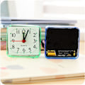 Miniatyrbillede 5 af 6: Firkant vækkeur gennemsigtig kasse kompakt digital mini soveværelse sengebord ur