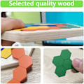 Pikkukuva 4 / 5: Tangram-palapelit, Tangram-puupalapelit lapsille, kuusikulmaiset palapelit, geometriset lelut, M KLB