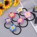Miniatyrbillede 2 af 5: Hårtilbehør Hawaiian Flower Tee Stretch Ponytails Cute Colorful Stret KLB