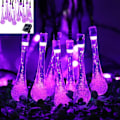 Pikkukuva 3 / 4: Aurinkokennovalosarja, 19,2 jalkaa 8 tilaa 30 LED-vesipisara aurinkovalot puutarhaan, aitaan, terassille, juhliin ja lomaan (violetti)
