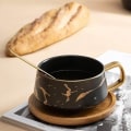 Miniatyrbillede 6 af 6: Espressokopper, 300 ml Cappuccino-kopsæt, Marmor Kaffe Kop