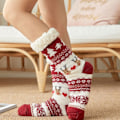 Miniatyrbillede 4 af 5: Pige Jule Slippers Strømper Skridsikre Fluffy Vinter Strømper Style 2 KLB