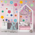 Miniatyrbillede 6 af 8: 8 stk. Farverige Små Blomster Vægstickers Søde Retro Blomster Børneværelse
