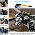 Pikkukuva 4 / 5: Retractable Car Steering Wheel Lock Heavy Duty T Bar Universal Steering Wheel Clamp with 2S