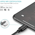 Miniatyrbillede 6 af 8: iPhone opladningskabel 1-pak avanceret fjeder lang sort KLB