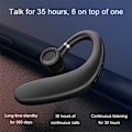 Miniatyrbillede 6 af 8: Bluetooth-headset trådløse øretelefoner Bluetooth-hovedtelefoner sort