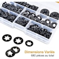 Miniatyrbilde 1 av 5: Sett med 680 Starlock-skiver M3 M4 M5 M6 M8 M10 M12