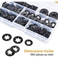 Pikkukuva 1 / 5: 680 kappaleen Starlock-aluslevyjen sarja M3 M4 M5 M6 M8 M10 M12