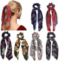 6 st hårscrunchies satin silke elastiska hårband hästsvanshållare hårband slipsar vintage håraccessoarer