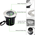 Miniatyrbillede 2 af 5: LED indbyggede spotlights til udendørs brug, 4 stk., 3 W, IP67, LED indbyggede spotlights