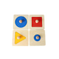 Miniatyrbillede 2 af 8: Stykke Geometrisk Puslespil Bræt Montessori Flere Form Puslespil Knap KLB