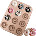 Miniatyrbillede 1 af 6: Donutform, 12 kopper genanvendelig kulstofstål muffinform, guld anti