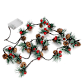 Miniatyrbilde 7 av 8: 2m 20LED julelys med kongler til julekrans KLB