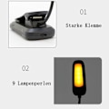 Miniatyrbillede 3 af 5: 9 LED læselampe bogklemme, boglampe med 3 lysstyrke-dæmpbare x 3
