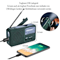 Miniatyrbillede 2 af 5: Bærbar Nødradio Solradio Crank AM FM Radio med LED Lommelygte USB Port