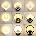 Miniatyrbillede 2 af 4: Indendørs lille væglampe enkel rund seng lampe soveværelse sengside kreativ gang korridor dekorative lamper (træ)