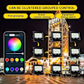 Pikkukuva 3 / 5: Erä 2 RGB LED -projektori 20W, väriprojektorivalo Bluetooth-ohjattu sovelluksen kautta sisä- ja ulkovalaistus IP66 vedenpitävä festivaali-iltaan KLB