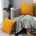 Miniatyrbilde 2 av 5: Fløyel putetrekk 45x45cm for stue sofa, sett med 6 ensfargede firkantede putetrekk soveromsdekorasjon, gul KLB