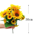 Miniatyrbillede 2 af 6: 4 Bundter Kunstige Solsikkeblomster Udendørs UV-Resistente Falske