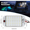 Miniatyrbild 2 av 5: 2-pack LED-innerbelysning 12V-85V 48 LED-innerbelysning för bil, husbil, lastbil, båt, husvagn KLB
