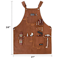 Miniatyrbillede 2 af 5: Vandresistent Denim og Canvas Forhæng med Tre Lommer, Premium Gave til Havearbejde, Grillmester, Tatovør, Tømrer eller Garage KLB