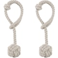 Miniatyrbillede 3 af 5: Gardinstop Beige 64cm, 2 stk. Gardinstop, Håndstrikkede Gardinstop, Gardinreb Stop, Gardiner-
