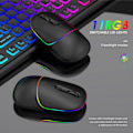 Miniatyrbillede 3 af 8: LED trådløs mus, genopladelig lydløs RGB-belysning computer
