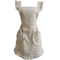 Miniatyrbilde 1 av 5: Justerbart Retro Ruffle Forkle med Lommer Størrelse S til Plus Størrelse Beige