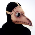 Pikkukuva 2 / 4: Ruttolääkäri linnun naamio Ruttoasu Steampunk-naamio Halloween-asu PU-nahkainen pitkä nenä Cosplay-rekvisiitta Retro goottilainen juhla (ruskea)