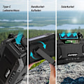 Miniatyrbillede 5 af 7: Nødradio Sprøjtesikker Bluetooth Højttaler Bærbar AM/FM Solar Crank Radio