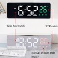 Miniatyrbilde 3 av 7: Stemmestyrt LED-demping, datotemperaturvisning, elektronisk klokke (svart).