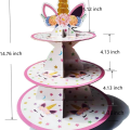 Miniatyrbilde 3 av 4: Kake display hylle, enhjørning cupcake display hylle, 3-lags kake display