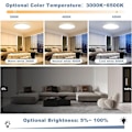 Pikkukuva 3 / 5: 80W himmennettävä LED-kattovalaisin, pyöreä paneelikattovalaisin, säädettävä kirkkauslämpötila 2700K-6500K, Ø48cm, valkoinen kolminkertaisesti suojattu reuna KLB