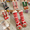 Miniatyrbillede 5 af 5: Pige Jule Slippers Strømper Skridsikre Fluffy Vinter Strømper Style 6 KLB
