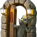 Miniatyrbilde 2 av 8: Solcelledrevet dekorativ drageskulptur, dragefigurer dekorasjon, drageskulptur hage, KLB