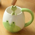 Miniatyrbillede 5 af 6: Sjove frøkopper, søde kaffekopper, keramiske frøkopper med
