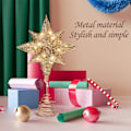 Miniatyrbillede 7 af 7: Poinsettia Juletræstop 3D Geometrisk Stjerne Dekorativ LED KLB