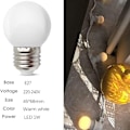 Miniatyrbillede 3 af 5: Pakke med 10 E27 skruebase 1W LED-pære Globe-lampe til dekoration varm hvid KLB
