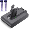 Miniatyrbilde 1 av 7: Reservebatteri for Dyson V6 DC62 DC58 DC59 - Li-Ion, 3000mAh, med filtre KLB