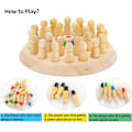 Miniatyrbillede 2 af 5: Gxhong Hukommelse Match Stick Skak, Træspil, Træ Hukommelse Skak, Hukommelse Skak Woo